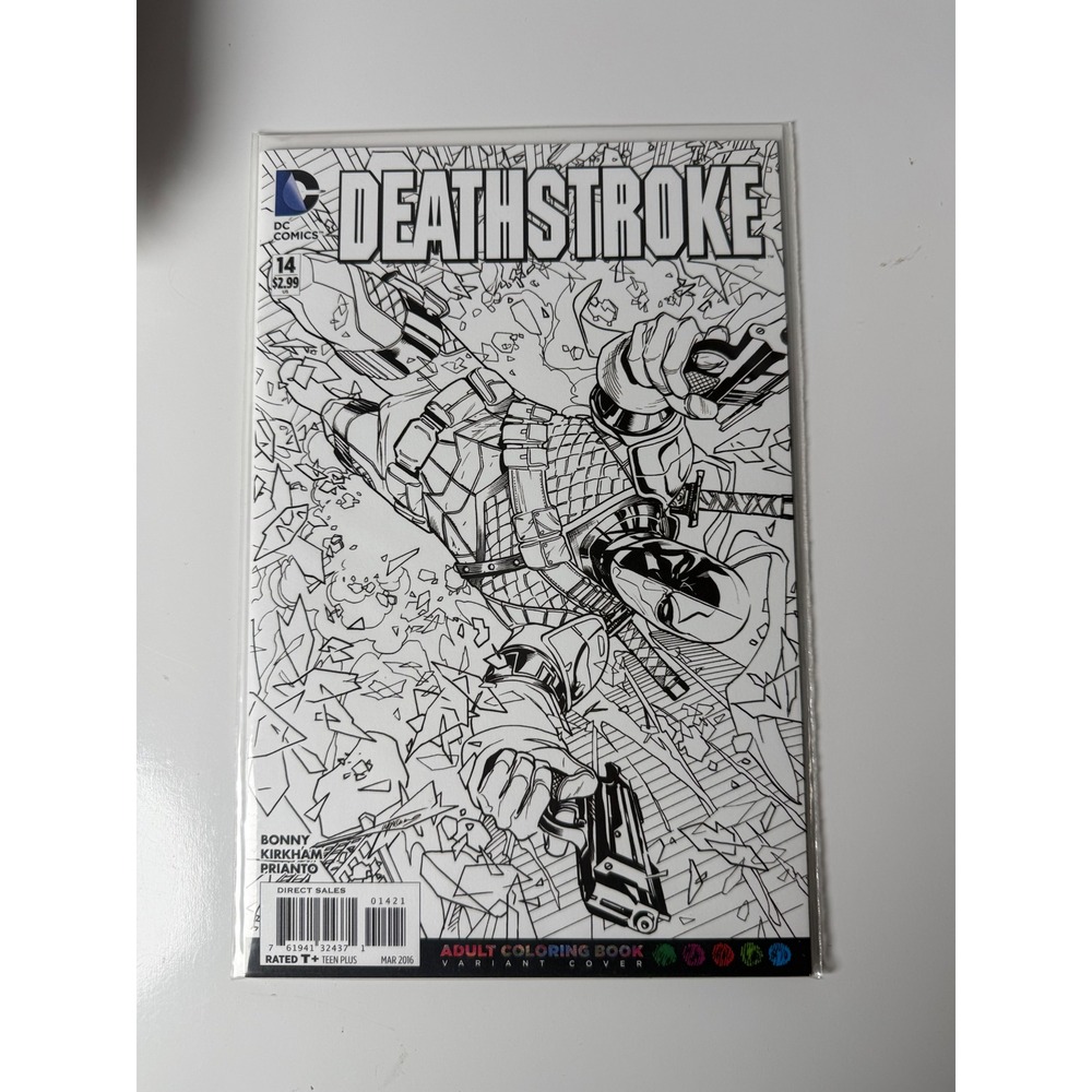 Deathstroke 14 Adult Coloring Book‎ Variant Cover DC Comics 2016 Tyler Kirkham
